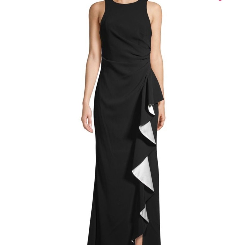 Carmen Marco Valvo Ruffle Front Gown _ NWOT